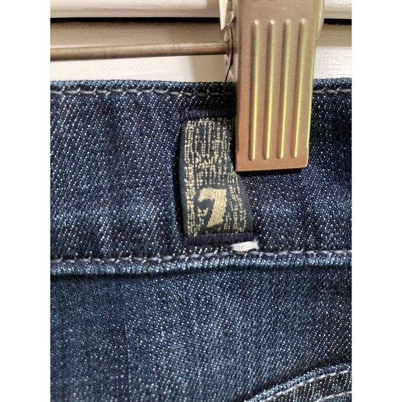 7 For All Mankind Standard Straight Leg Stretch Blue Jeans Button Fly Size 32 - Picture 4 of 6